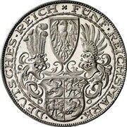 5 Reichsmark Paul von Hindenburg - Pattern obverse image
