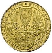 5 Reichsmark Paul von Hindenburg - Pattern obverse image