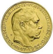 5 Reichsmark Paul von Hindenburg - Pattern reverse image
