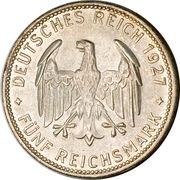 5 Reichsmark Tubingen University obverse image