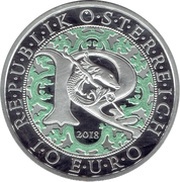 10 Euros Heavenly Messengers: Raphael - The Healing Angel; Colored, Austria, 2018 obverse image