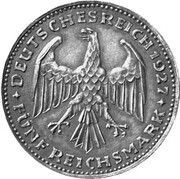 5 Reichsmark Constitution Day - Pattern obverse image