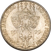5 Reichsmark Meissen, Germany, 1929 reverse image