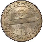 5 Reichsmark Graf Zeppelin, Germany, 1930 reverse image