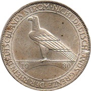5 Reichsmark Liberation of Rhineland, Germany, 1930 reverse image