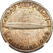 5 Reichsmark Graf Zeppelin - Pattern, Germany, 1930 reverse image