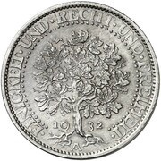 5 Reichsmark Pattern, Germany, 1932 reverse image
