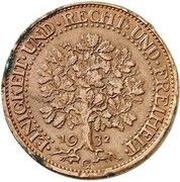 5 Reichsmark Pattern, Germany, 1932 reverse image