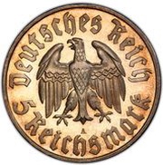 5 Reichsmark Martin Luther obverse image