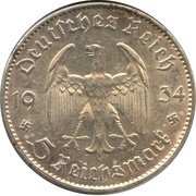 5 Reichsmark Potsdam Garrison Church obverse image