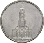 5 Reichsmark Potsdam Garrison Church, Germany, 1934-1935 reverse image