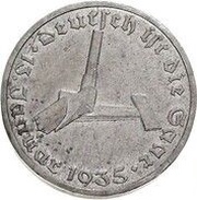 5 Reichsmark Saar - Pattern obverse image