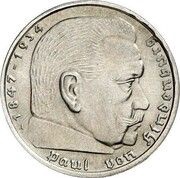 5 Reichsmark Pattern, Germany, 1939 reverse image