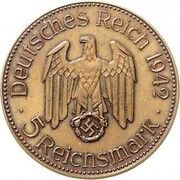 5 Reichsmark Pattern, Germany, 1942 reverse image