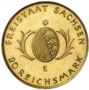 20 Reichsmark Saxony - Pattern reverse image