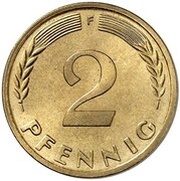 2 Pfennig Pattern, Germany, 1959 reverse image