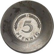 5 Pfennig Pattern, Germany, 1949 reverse image