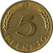 5 Pfennig, Germany, 1950-2001 reverse image
