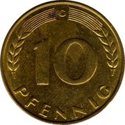 10 Pfennig Bank of German States, Germany, 1949 reverse image