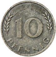 10 Pfennig Pattern, Germany, 1949 reverse image
