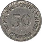 50 Pfennig Bank of German States, Germany, 1949-1950 reverse image