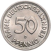 50 Pfennig, Germany, 1949-1950 reverse image