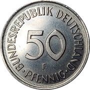 50 Pfennig, Germany, 1950-2001 reverse image