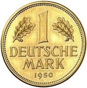 1 Deutsche Mark Pattern, Germany, 1950 reverse image