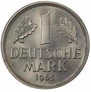1 Deutsche Mark, Germany, 1950-2001 reverse image