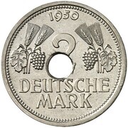2 Deutsche Mark Pattern, Germany, 1950 reverse image