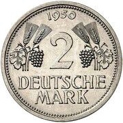 2 Deutsche Mark Pattern, Germany, 1950 reverse image