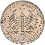 2 Deutsche Mark Max Planck - Pattern obverse image