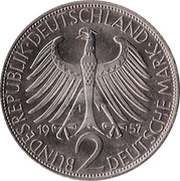 2 Deutsche Mark Max Planck obverse image