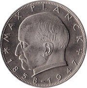 2 Deutsche Mark Max Planck, Germany, 1957-1971 reverse image