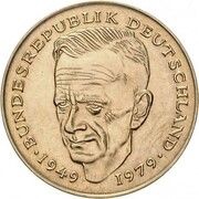 2 Deutsche Mark Ludwig Erhard and Kurt Schumacher - Pattern, Germany, 1988-1993 reverse image