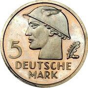 5 Deutsche Mark Pattern, Germany, 1951 reverse image