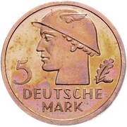 5 Deutsche Mark Pattern, Germany, 1951 reverse image