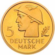 5 Deutsche Mark Pattern, Germany, 1951 reverse image