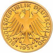 5 Deutsche Mark Pattern, Germany, 1951 obverse image