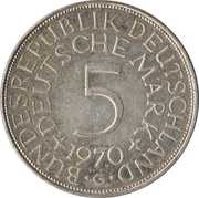 5 Deutsche Mark, Germany, 1951-1974 reverse image