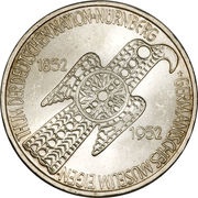 5 Deutsche Mark Germanic Museum, Germany, 1952 reverse image