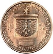 5 Deutsche Mark Germanic Museum - Pattern, Germany, 1952 reverse image