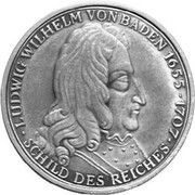 5 Deutsche Mark Markgraf von Baden - Pattern, Germany, 1955 reverse image
