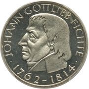 5 Deutsche Mark Gottlieb Fichte, Germany, 1964 reverse image