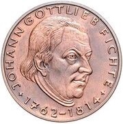 5 Deutsche Mark Gottlieb Fichte - Pattern, Germany, 1964 reverse image