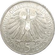 5 Deutsche Mark Wilhelm Leibniz obverse image