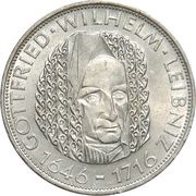 5 Deutsche Mark Wilhelm Leibniz, Germany, 1966 reverse image