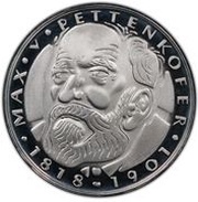 5 Deutsche Mark Max Pettenkofer, Germany, 1968 reverse image