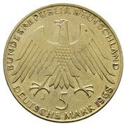 5 Deutsche Mark Friedrich Wilhelm Raiffeisen - Pattern obverse image