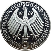 5 Deutsche Mark Theodor Fontane obverse image